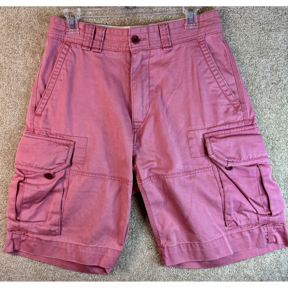 Polo Ralph Lauren Cargo Shorts Men’s Size 30 X 10 Salmon Pink Military Y2K Baggy